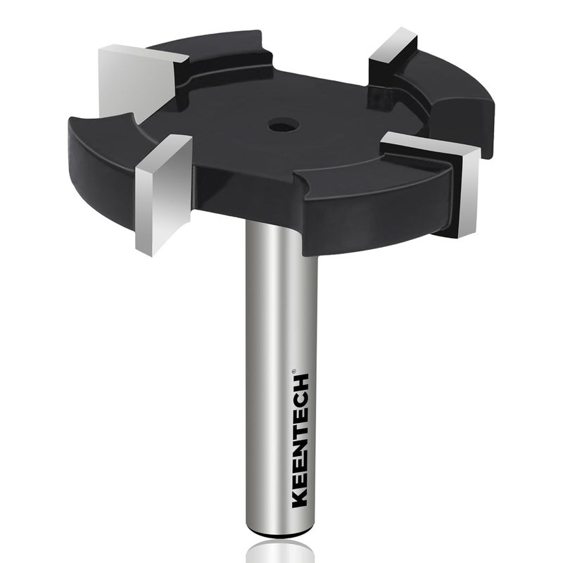 KEENTECH CNC Spoilboard Surfacing Router Bits, 1/4” Shank 1-1/2” Dia 3/10” Cutting Depth, YG6X, Wood - Image 1